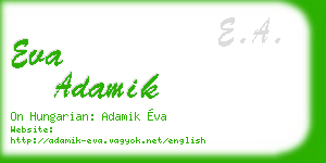 eva adamik business card