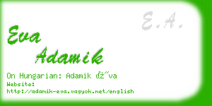 eva adamik business card